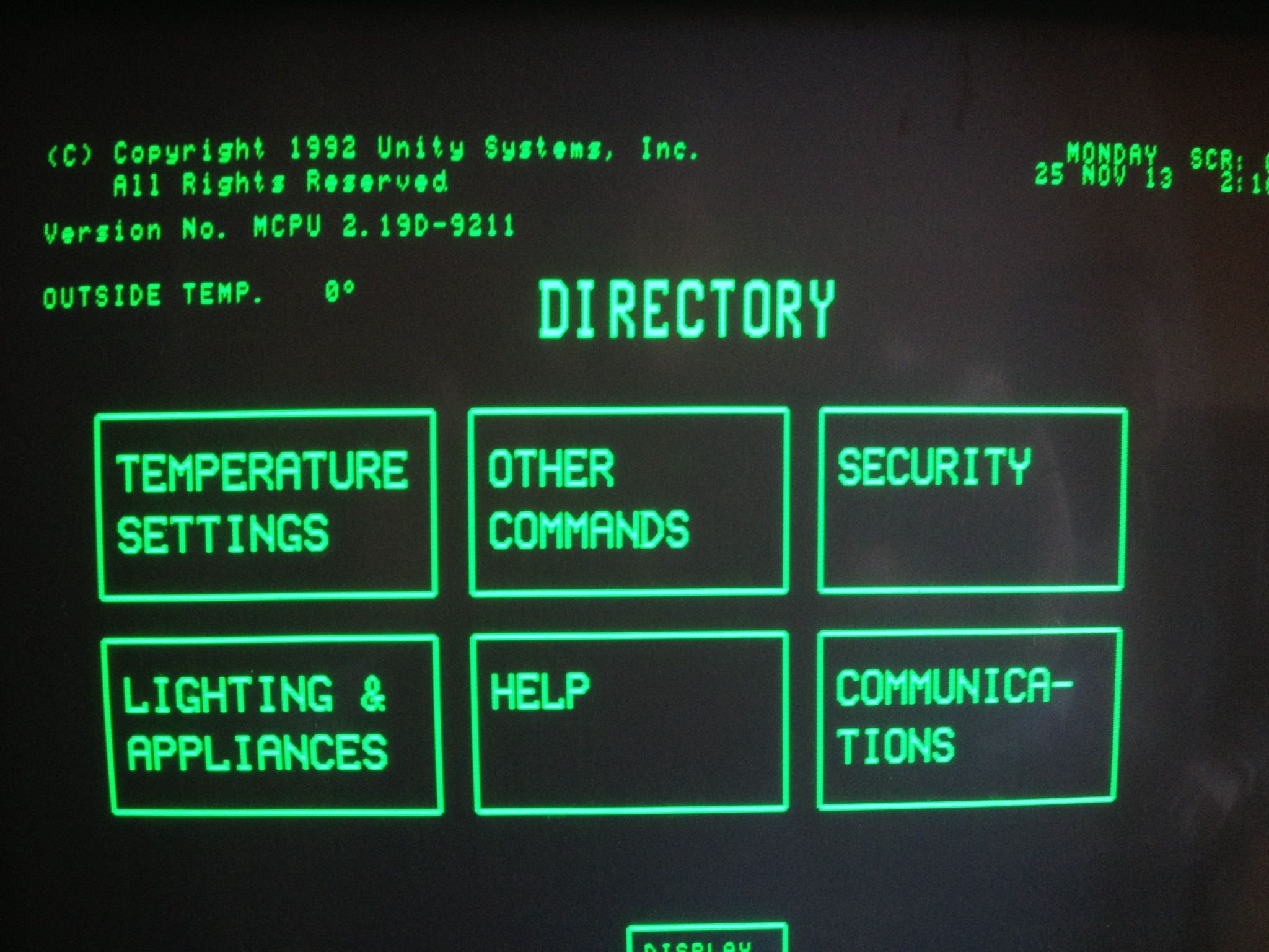 Unity Systems Home Manager directory screen